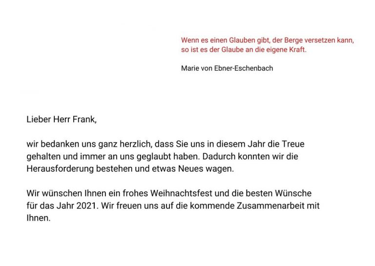 Geschäftliche WeihnachtskartenTexte formulieren